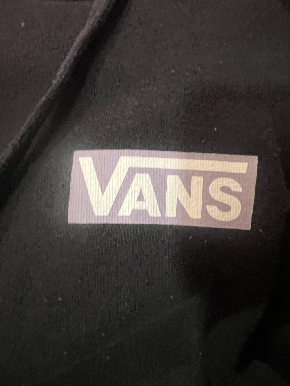 Vans Black Hoodie with Purple Checker Sleeve Accents - Picture 8 of 8